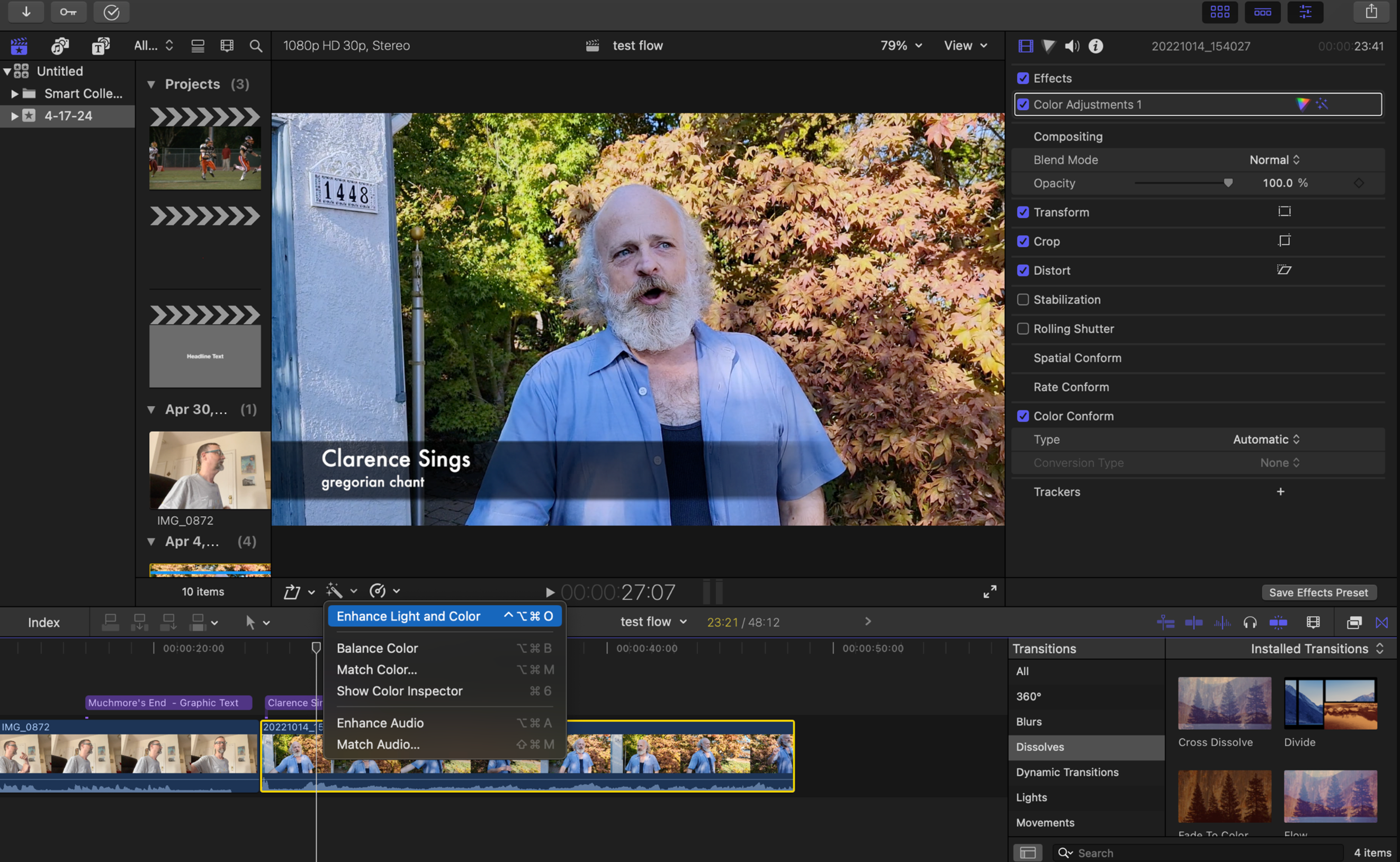 Interface of the Final Cut Pro on Mac