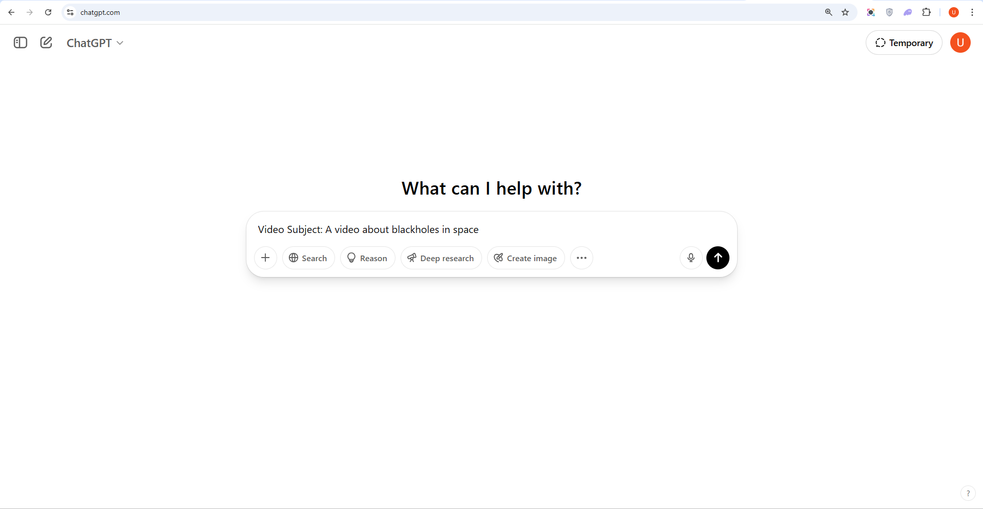 Definir un tema de video para hacer imágenes con IA