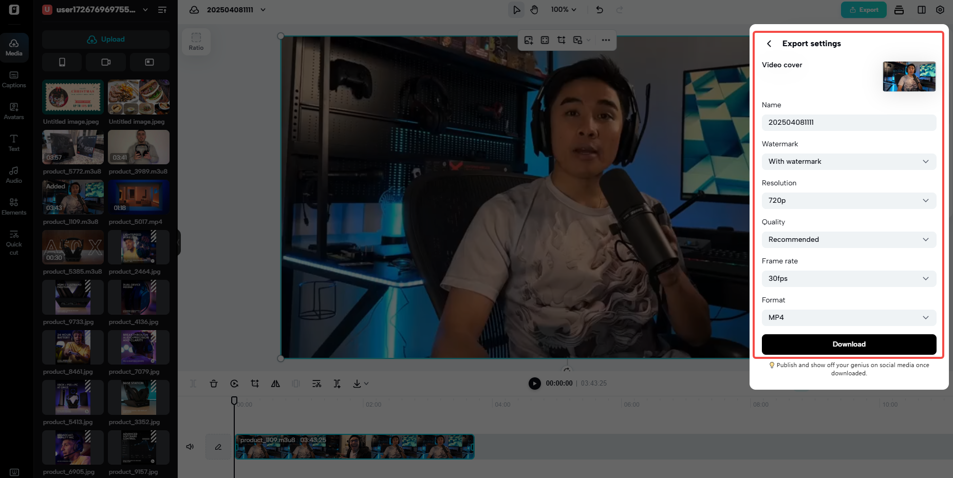 Export your video