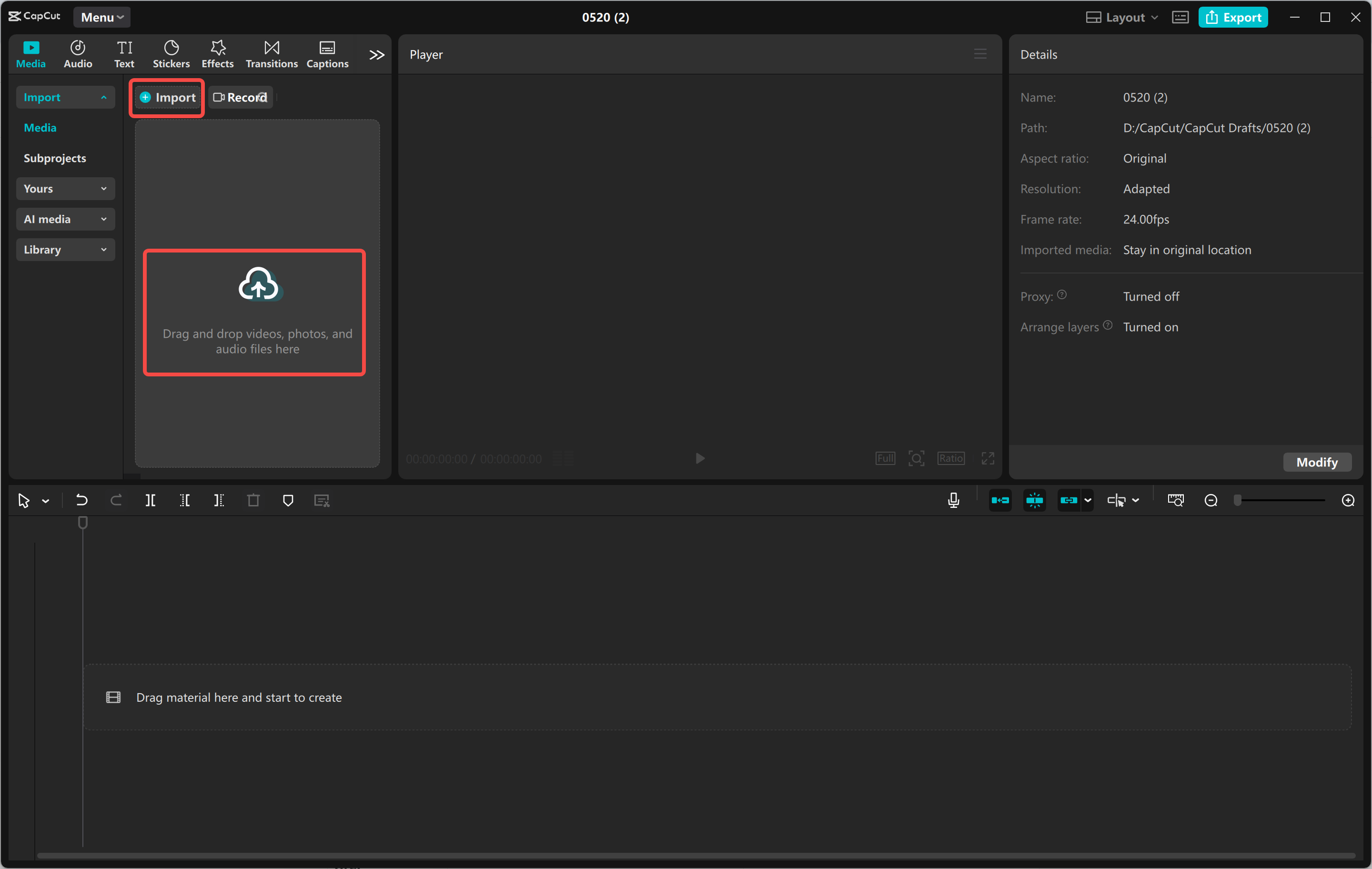 Comenzando el creador de videos de IA en CapCut