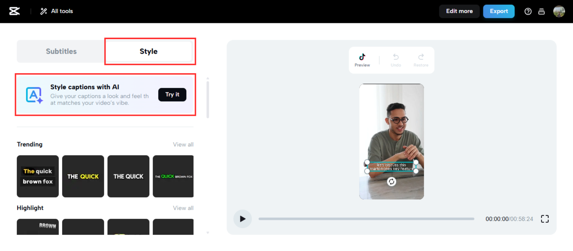Elige tu estilo de subtítulos