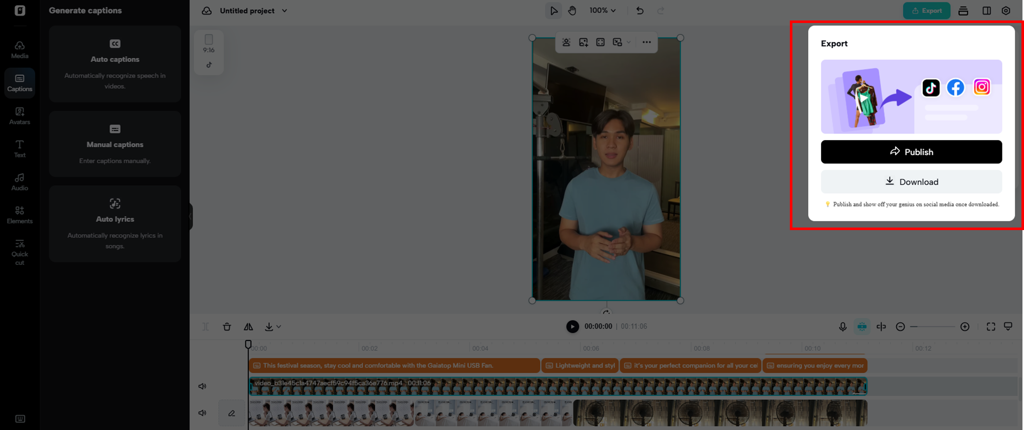 Export your video