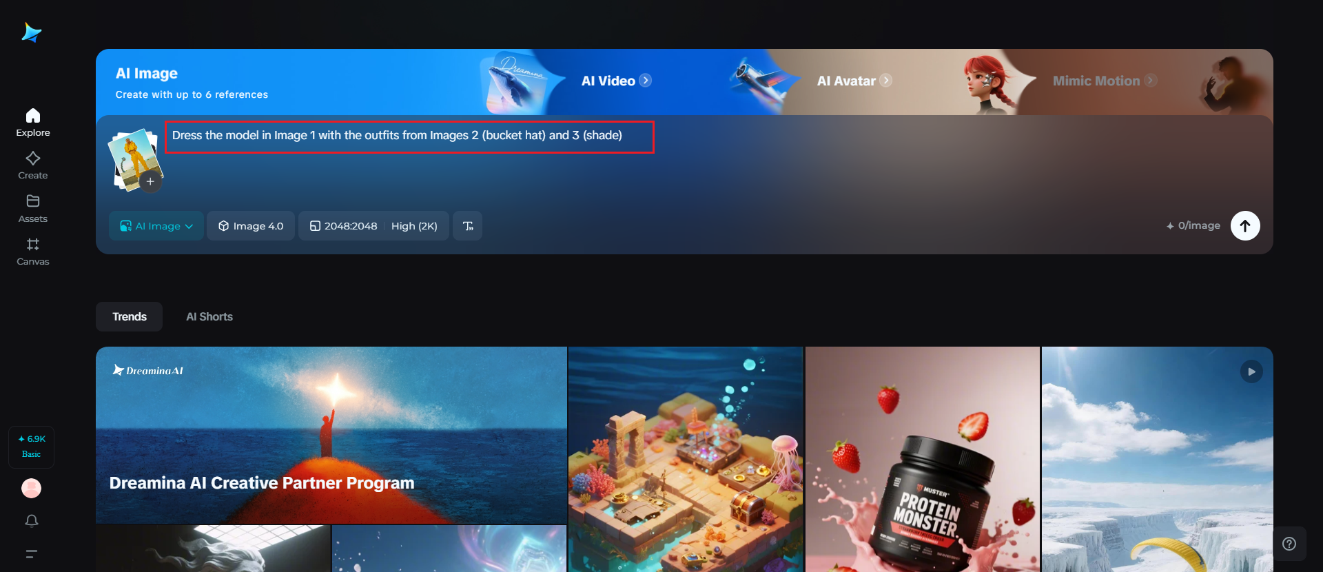 Upload photos and add prompt