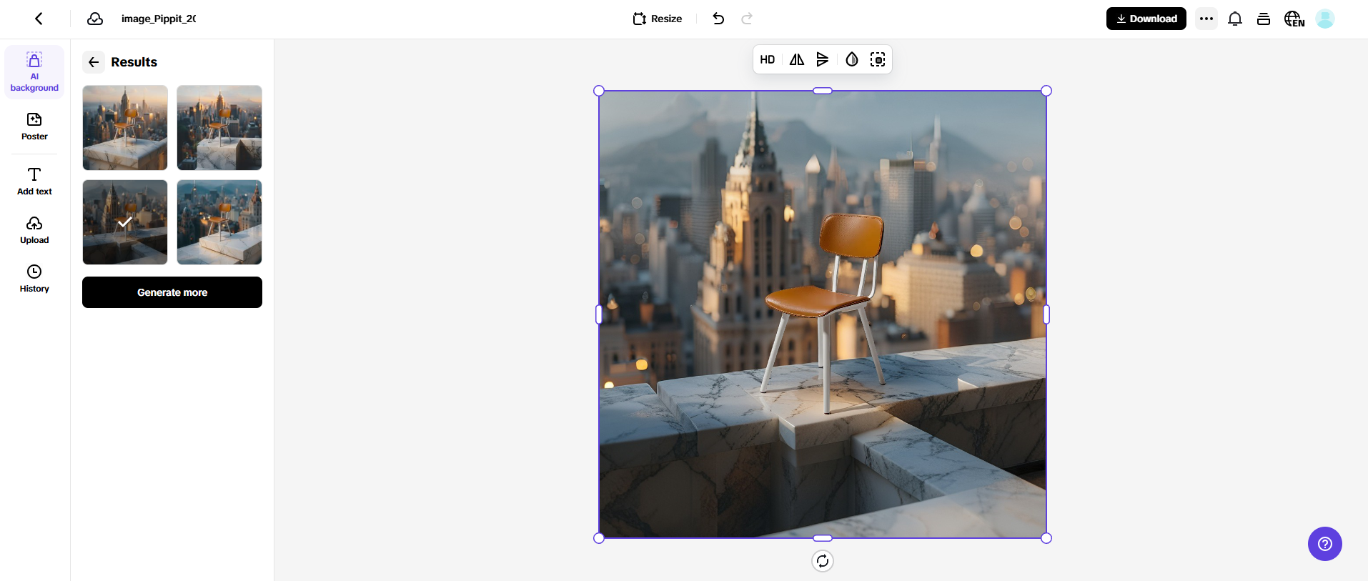 Customize background with AI