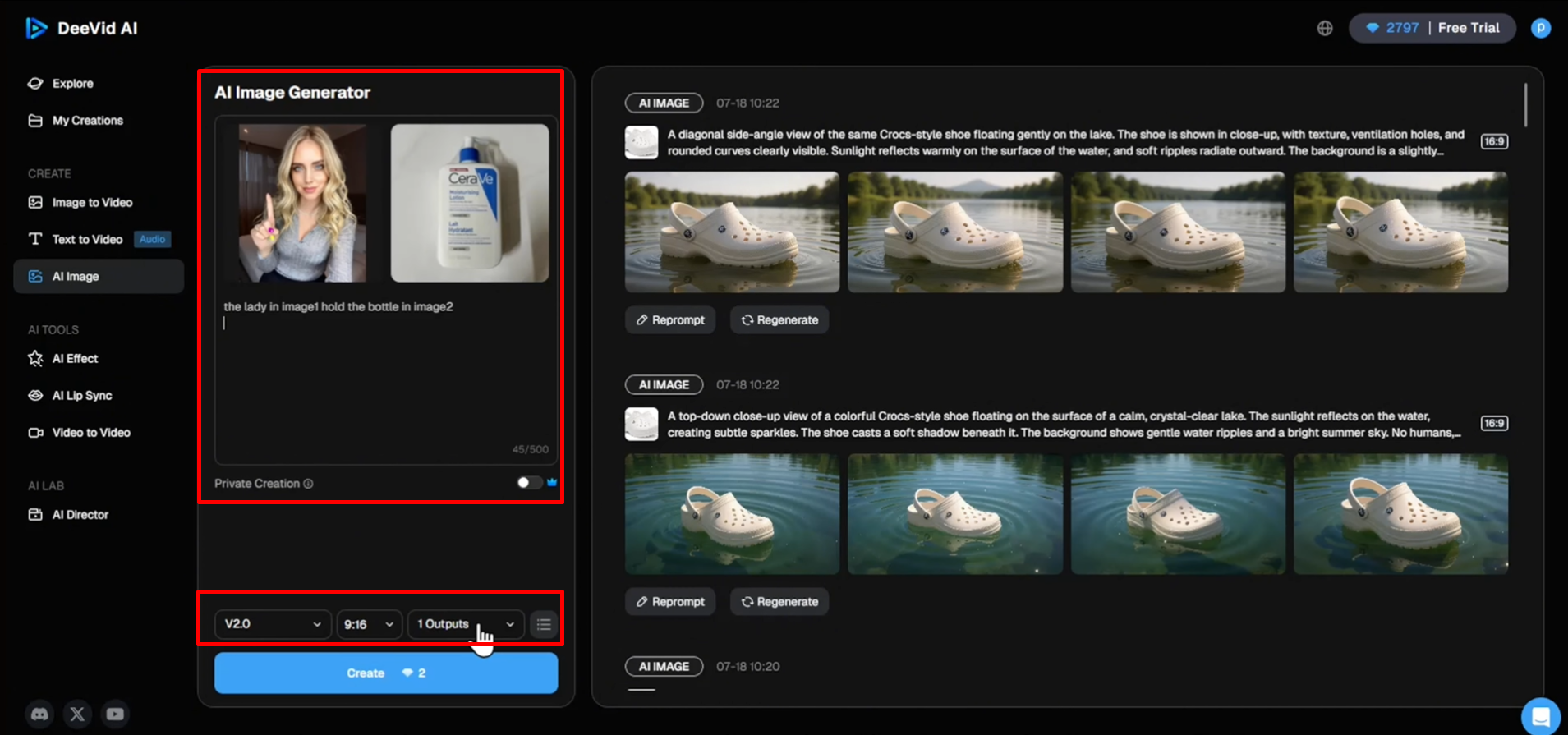 Image showing how to set preferences in Deevid AI