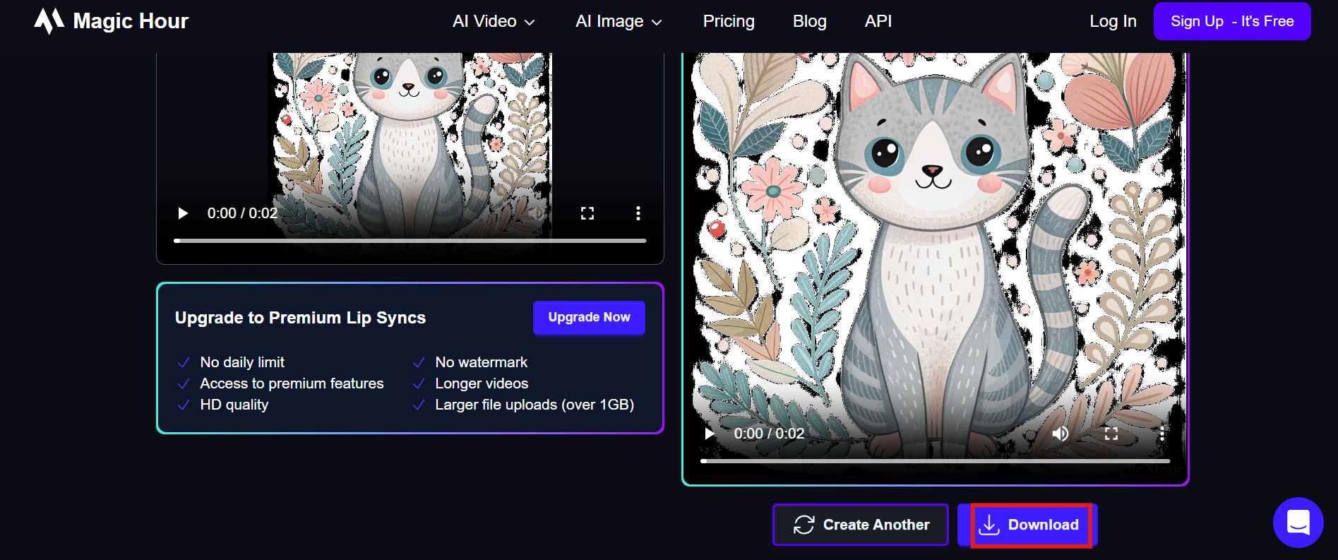Interface of Magic Hour - best audio lip sync tool