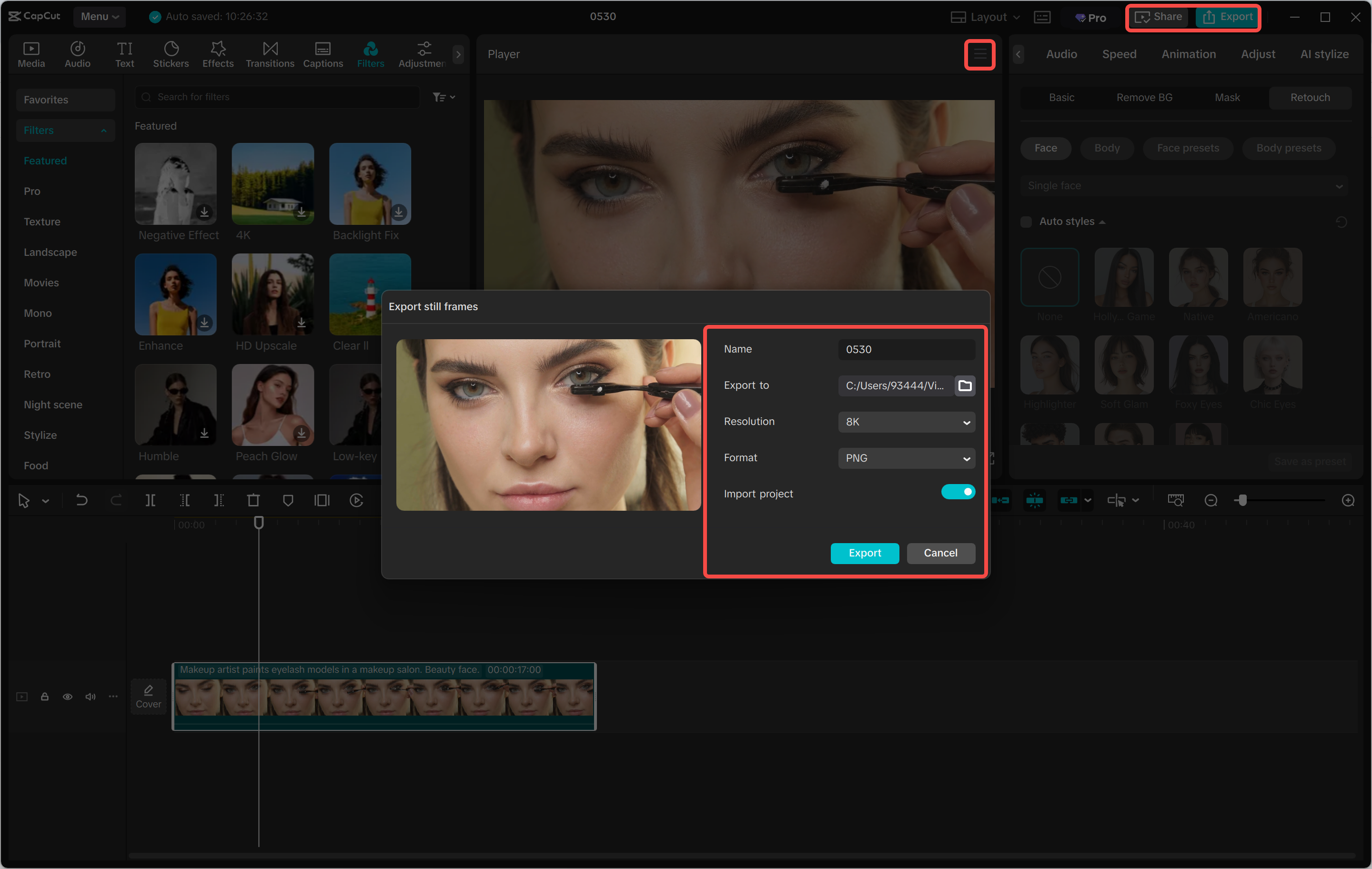 Exportando video desde el CapCut editor de video de escritorio