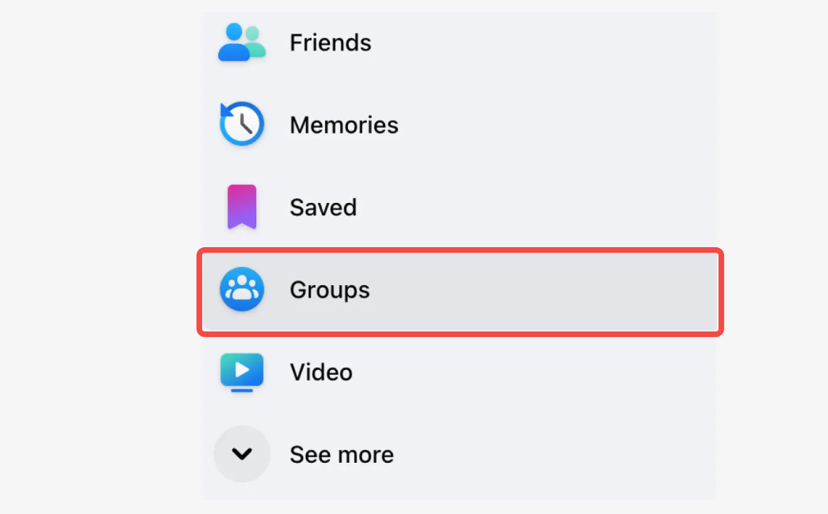 Facebookグループを選択