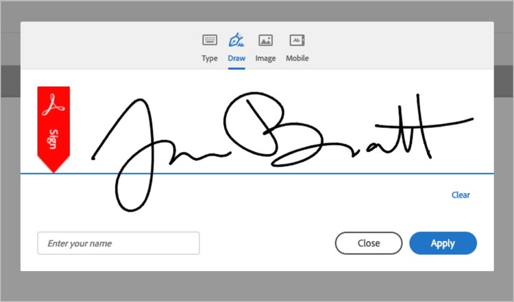 Adobe Acrobat Sign interface