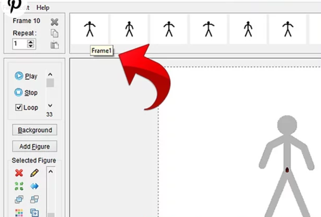 Erstellen geeigneter Frames im Pivot Stickfigure Animator