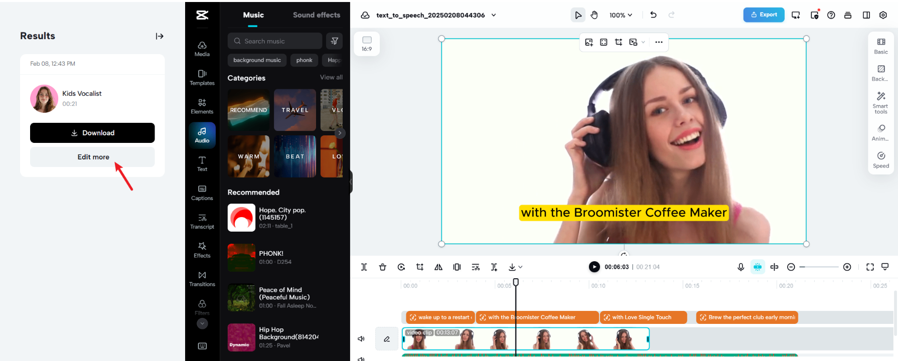 Sepadukan dengan editor video lanjutan