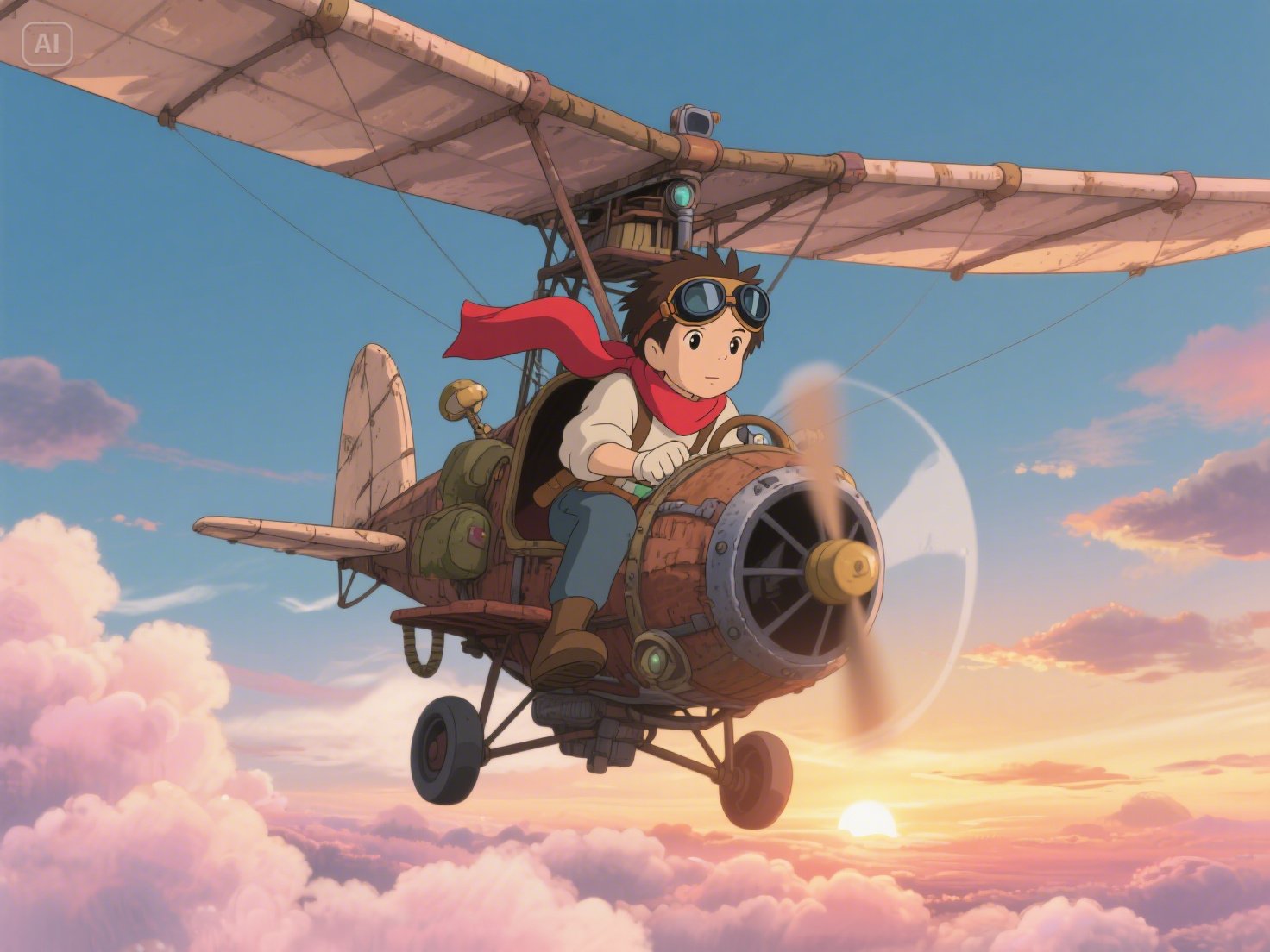 Ghibli ai fotoğraf jeneratörü ile uçan makine macerası