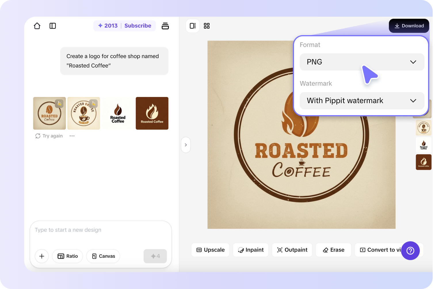 Refine and download the logo