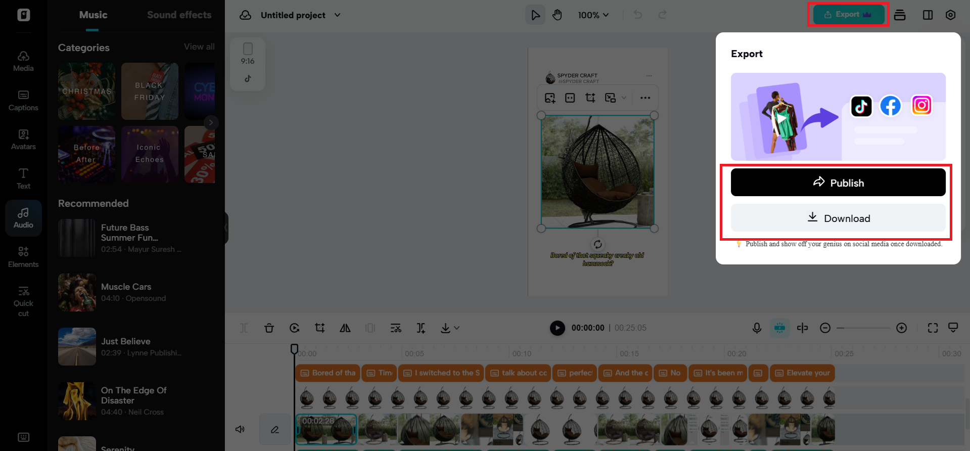 Export your video