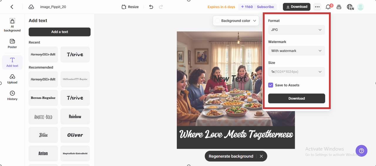 Export and share it