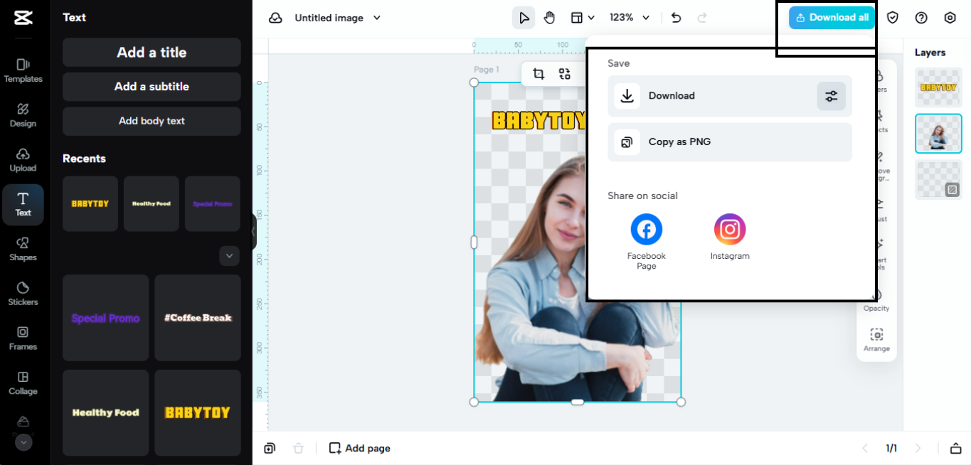 Export your professional result