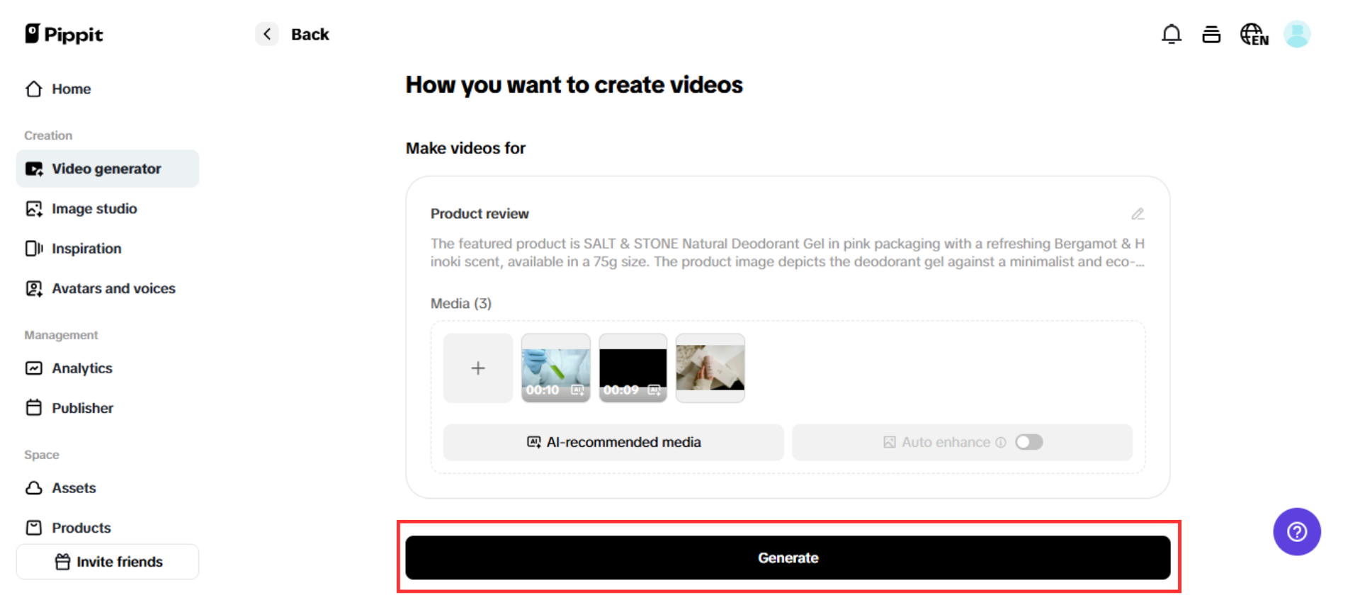 Generate your Shorts