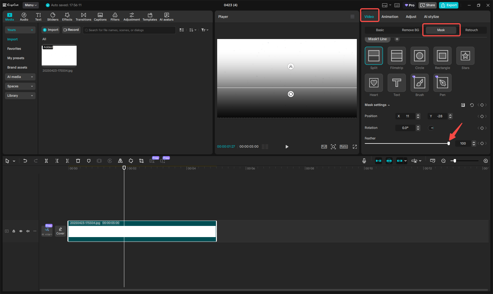 Creating a white fade background in CapCut