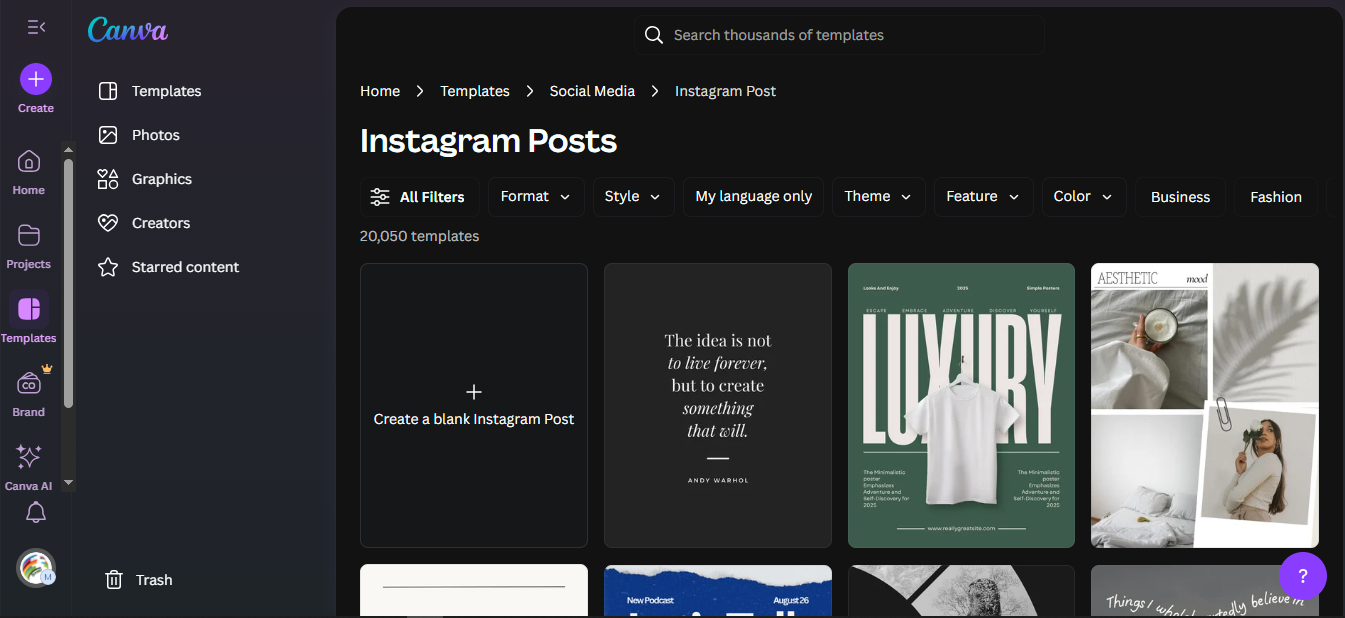 Canva - the best tool to design an editable Instagram post template free