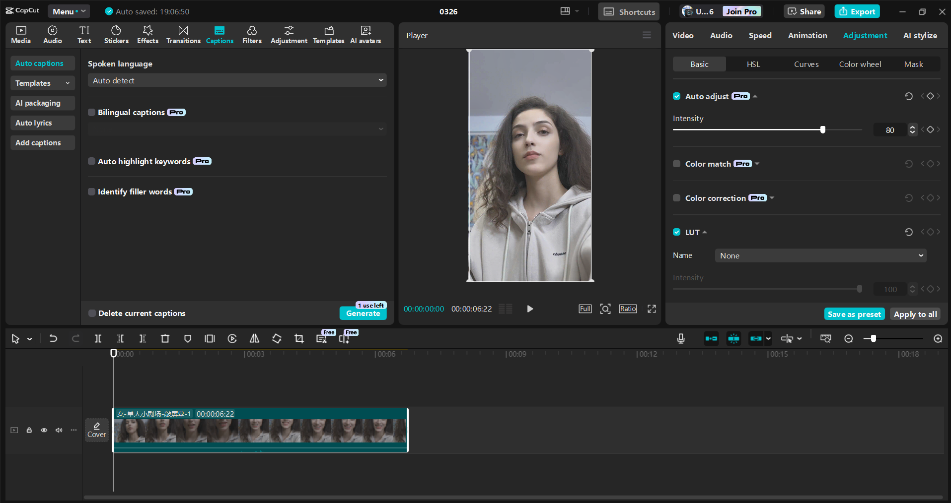 Interface de l' CapCut éditeur vidéo de bureau - un outil convivial pour modifier Instagram Reels