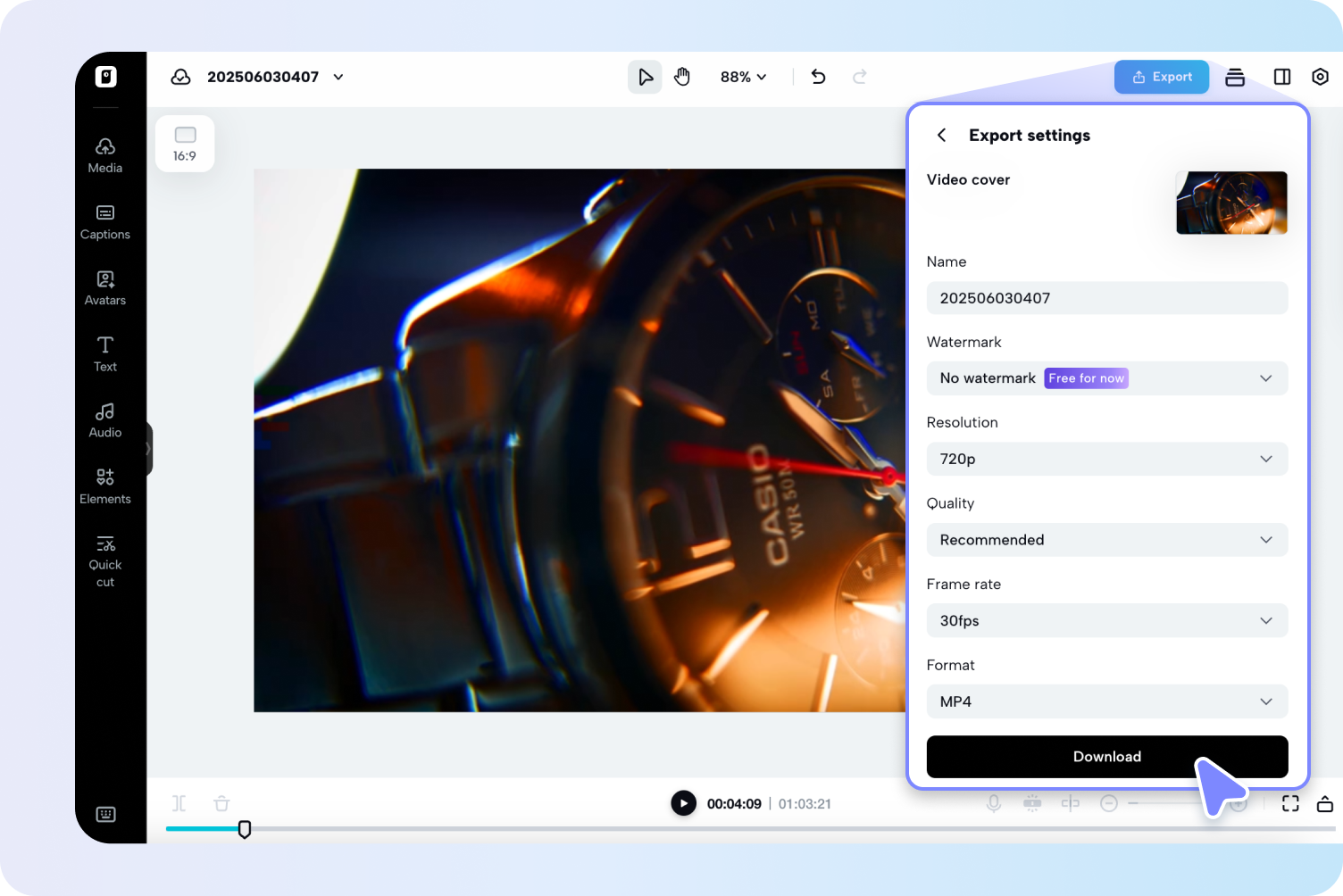 Export and share