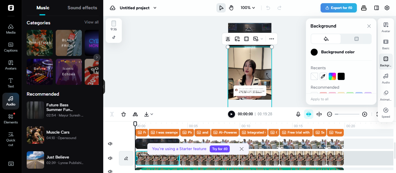 AI video editor