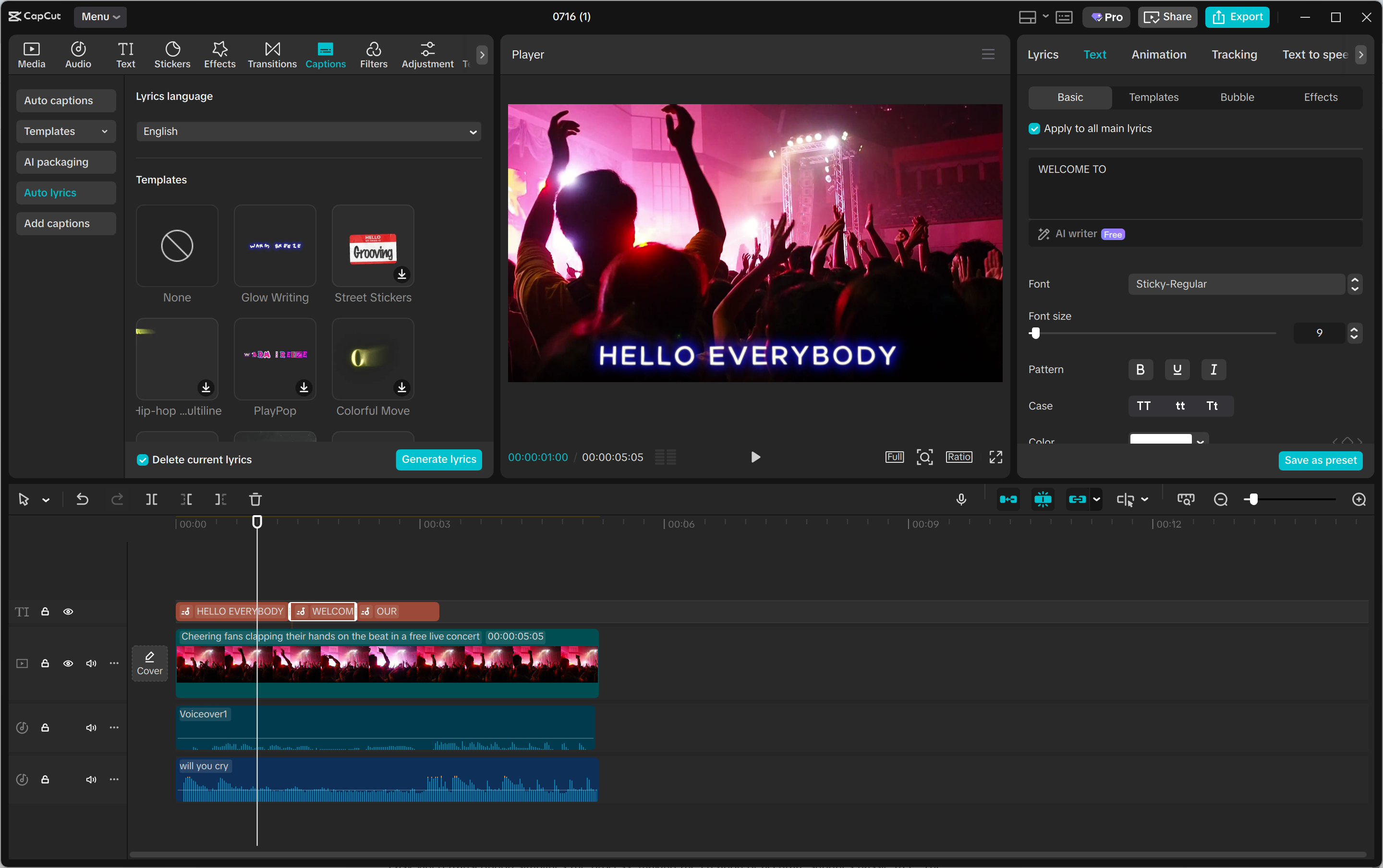Il miglior modo per tradurre i testi nei video musicali: editor video CapCut