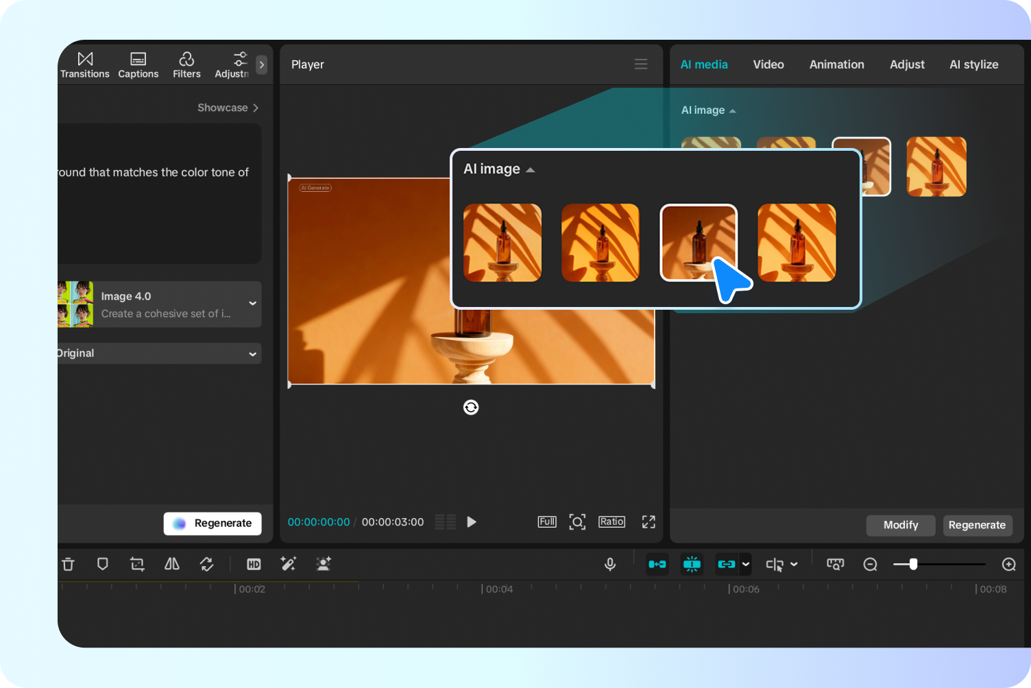 CapCut AI background generator free with Seedream 4.0 model