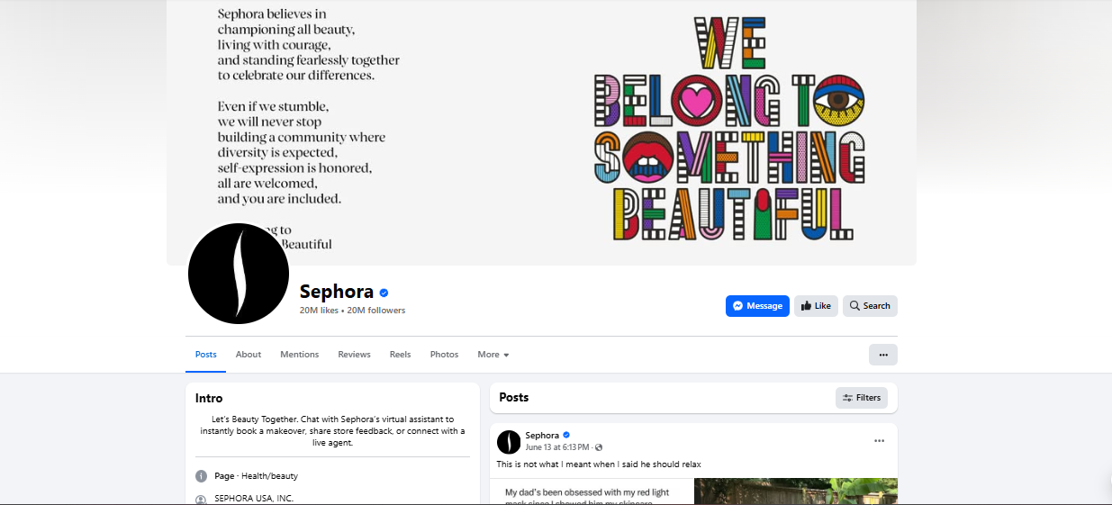Exemplo de marketing da Sephora