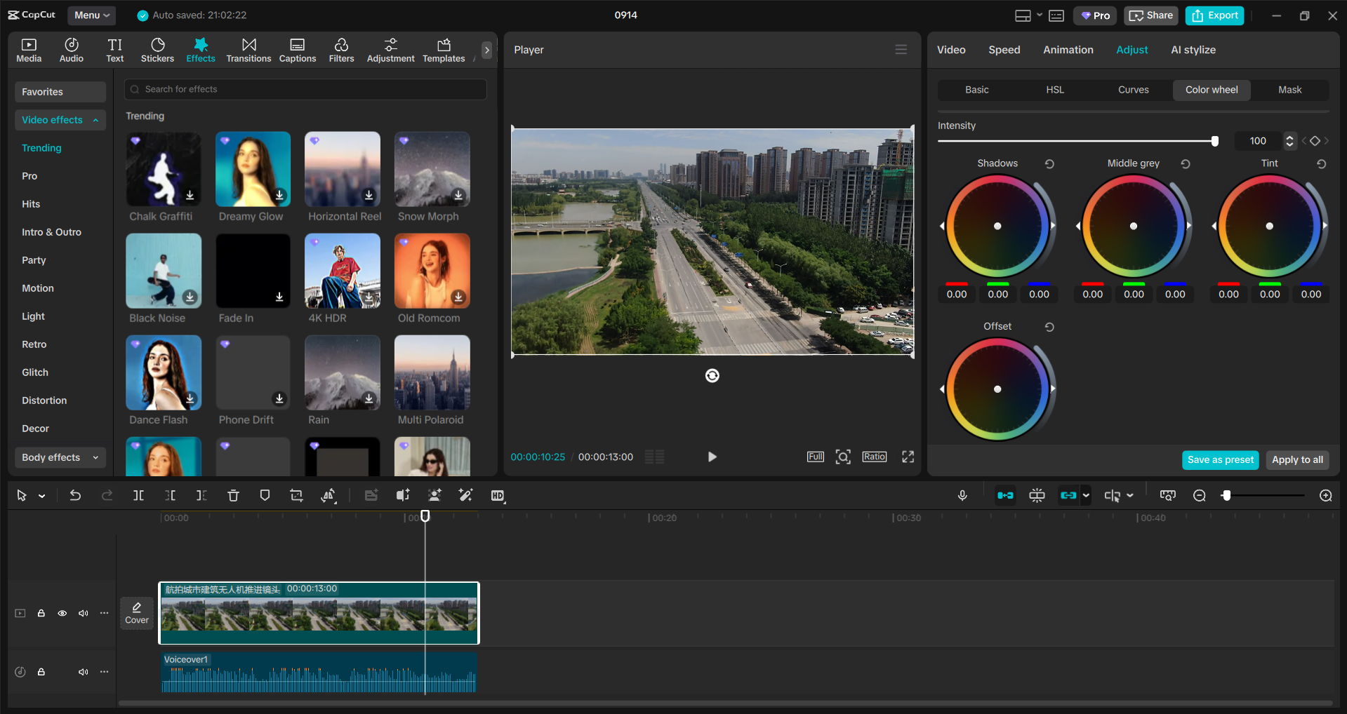 Interface of the CapCut desktop video editor - the best DJI video editor for PC
