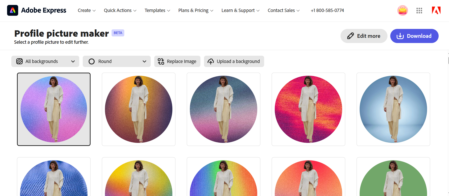 Adobe - website to make the best profile photos for Instagram