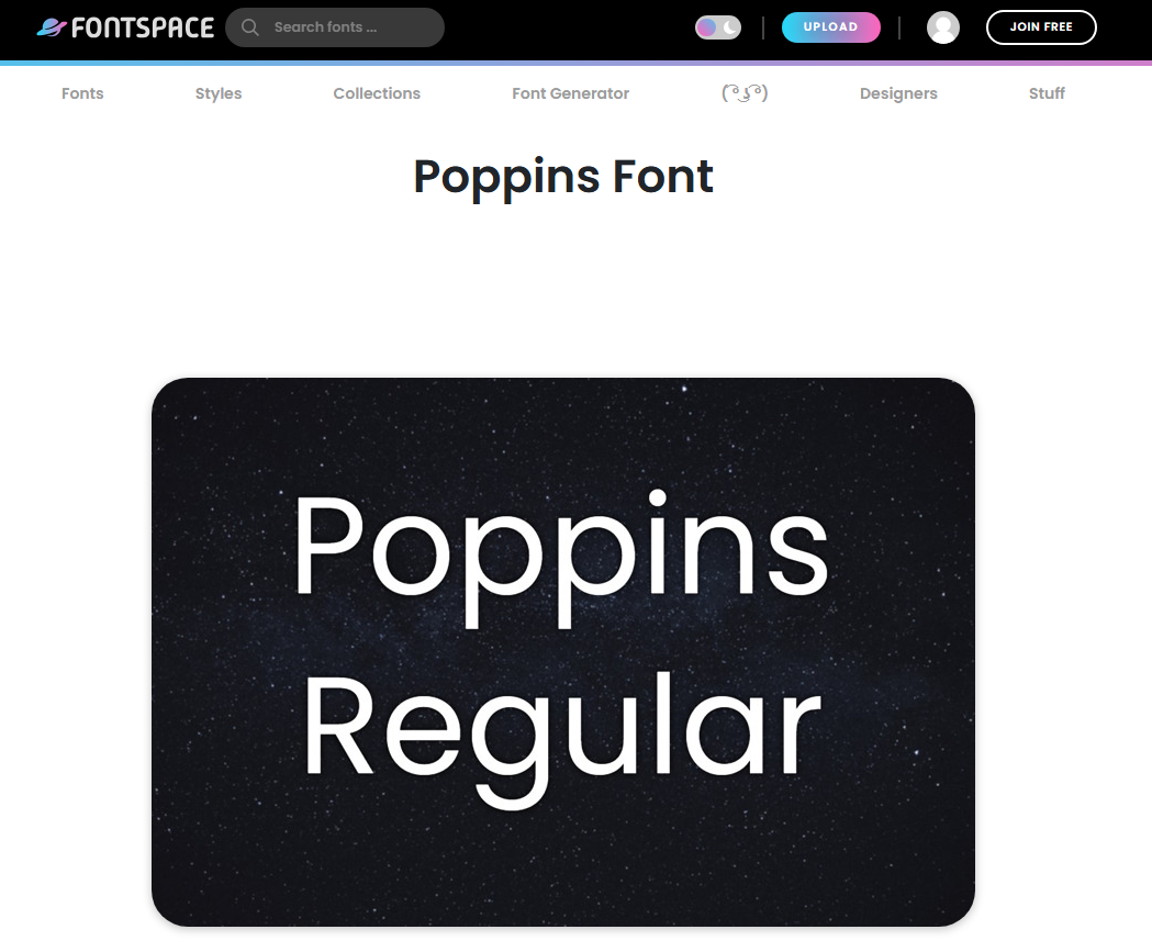 FontSpace Poppins font