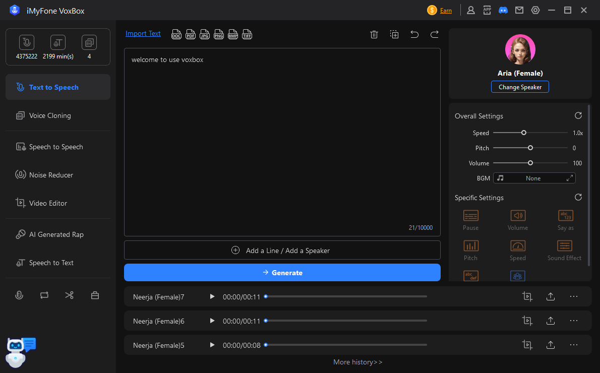 iMyFone VoxBox interface