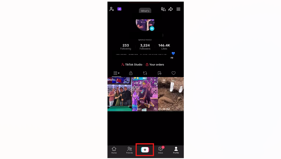 Tap the + button