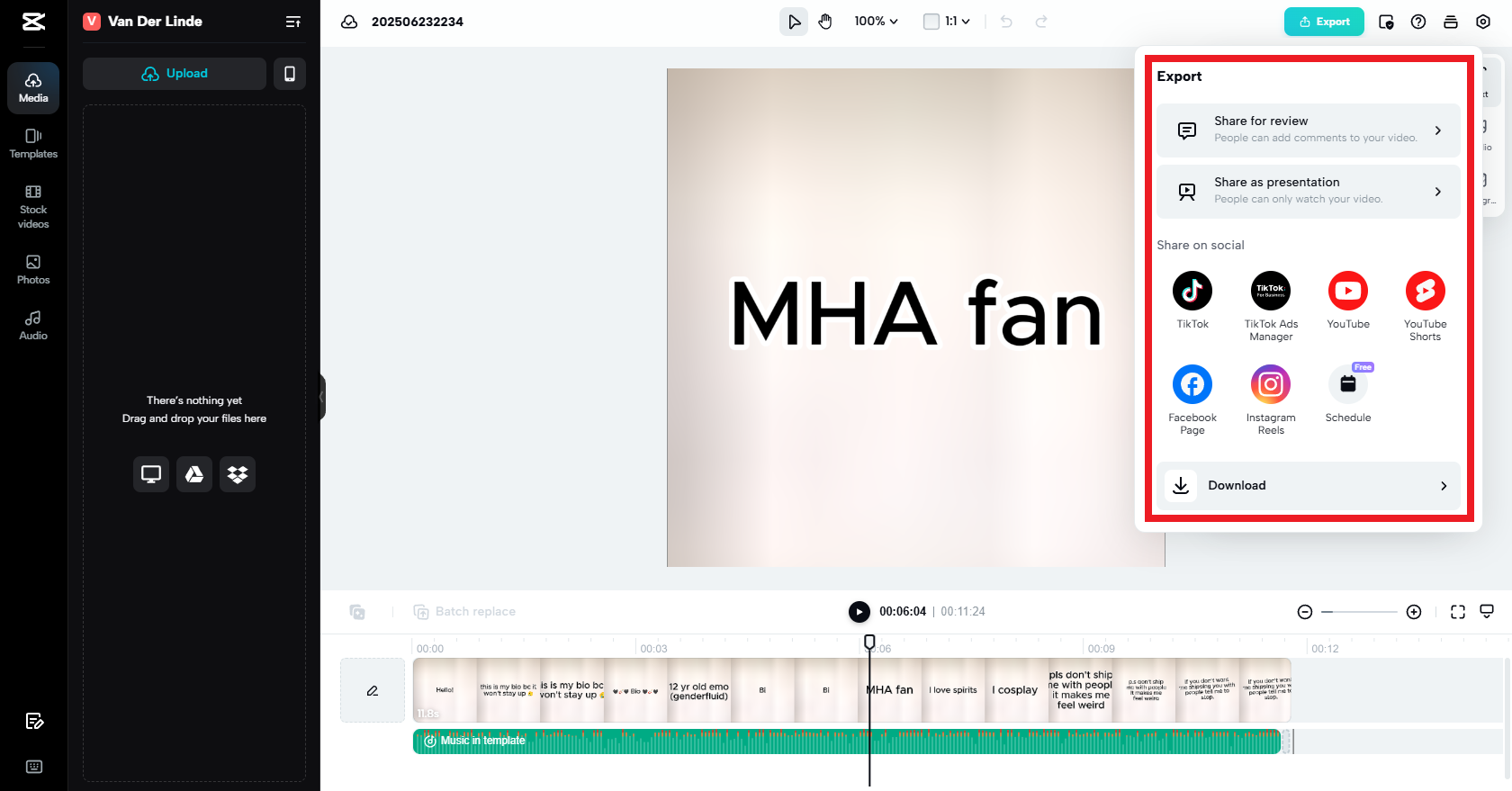 I-export ang iyong TikTok bio video