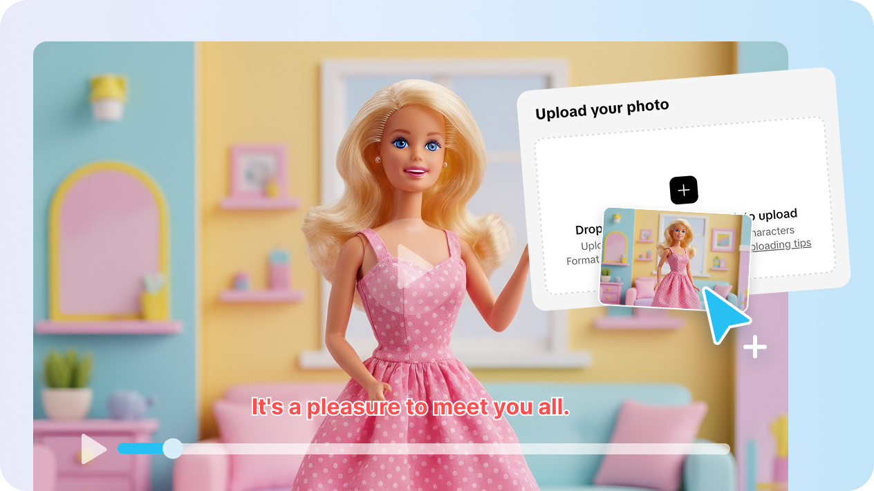 AI talking photo tool to create Barbie avatar