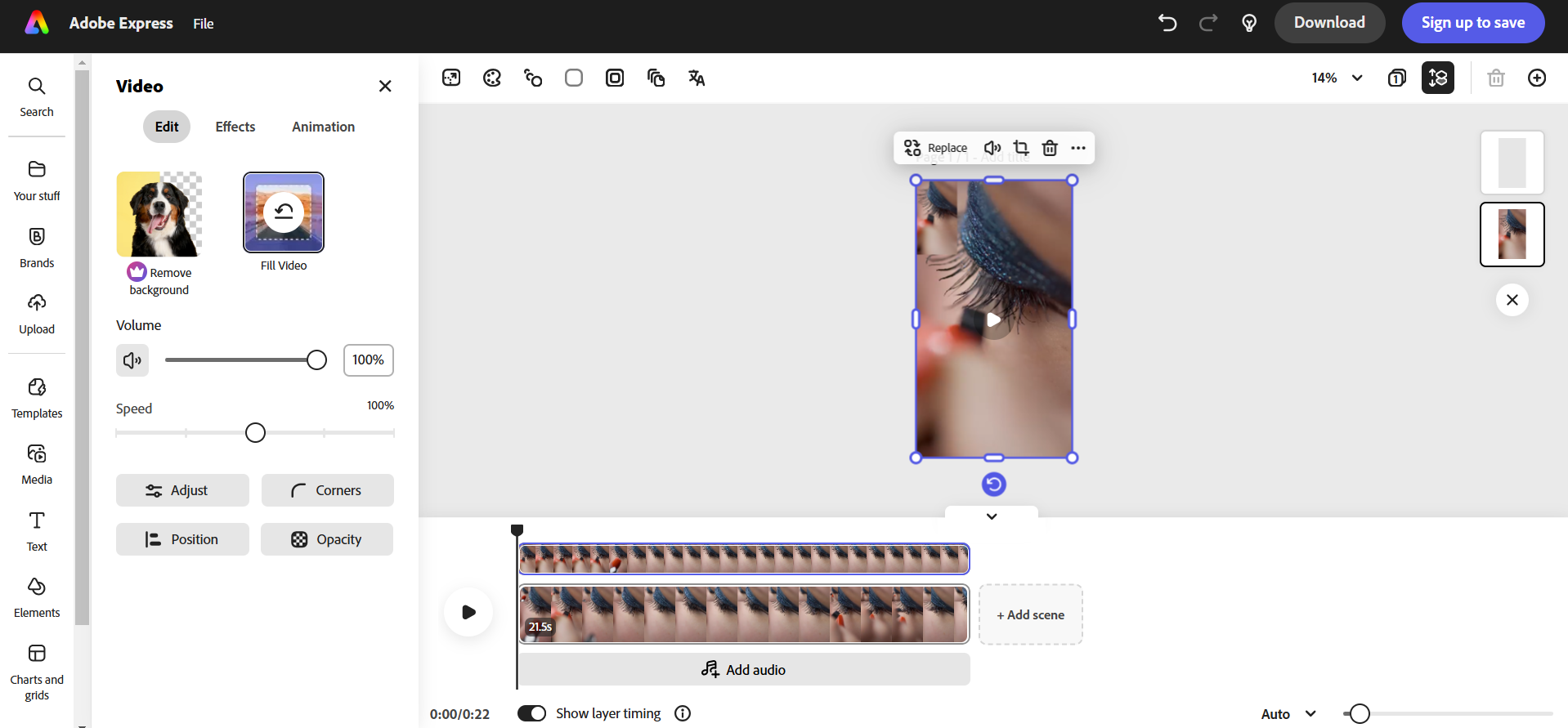 Adobe Express free video editor