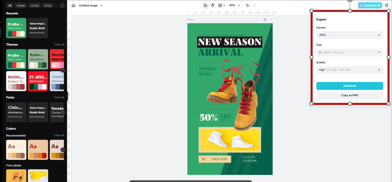Export and share on any platform