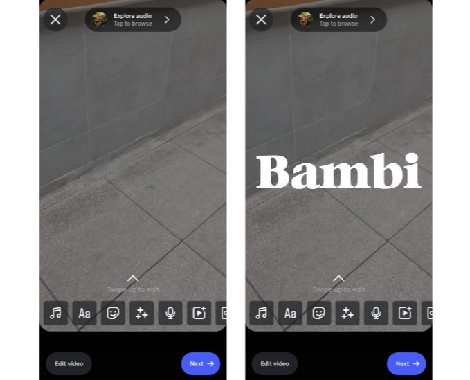 Fette Serifenschrift in Instagram