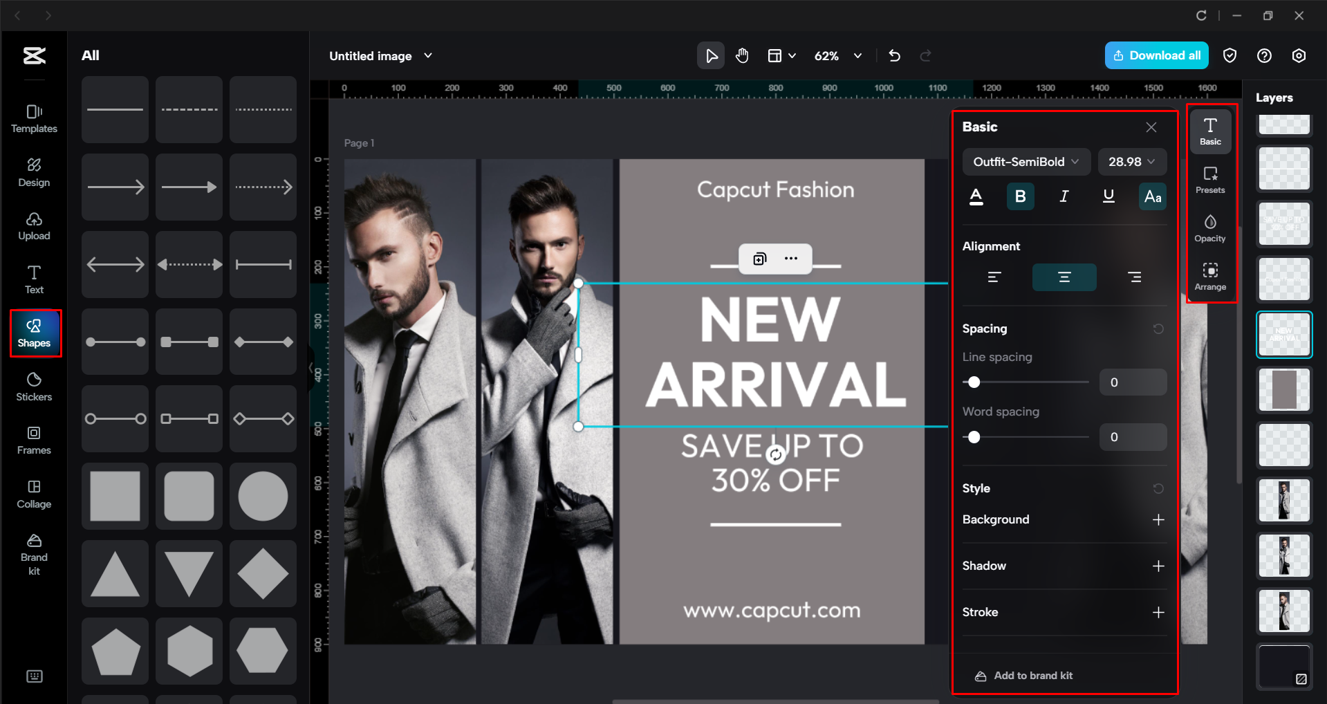 Pag-edit ng template ng post sa Twitter sa CapCut desktop video editor