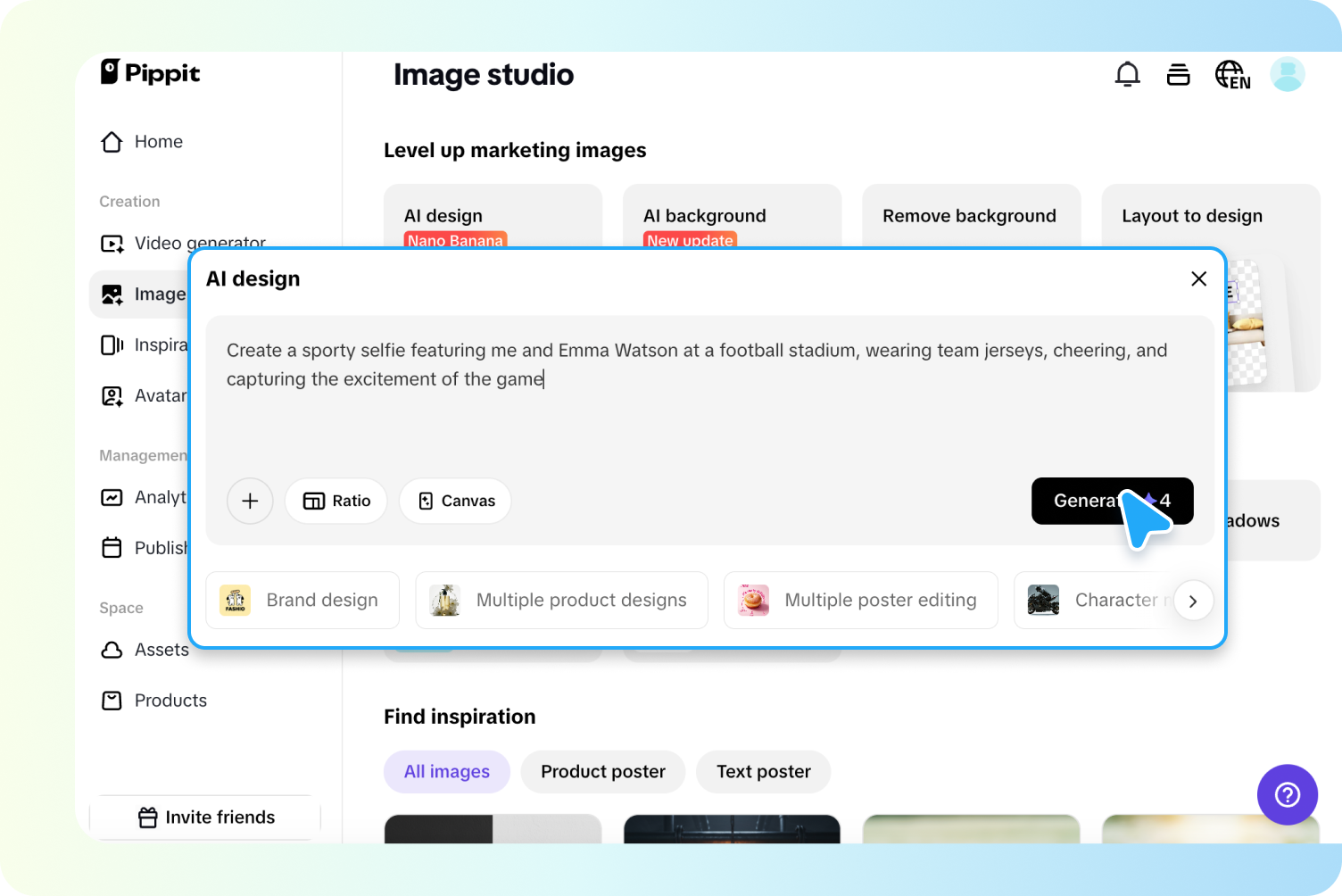 Creating selfie with celebrity