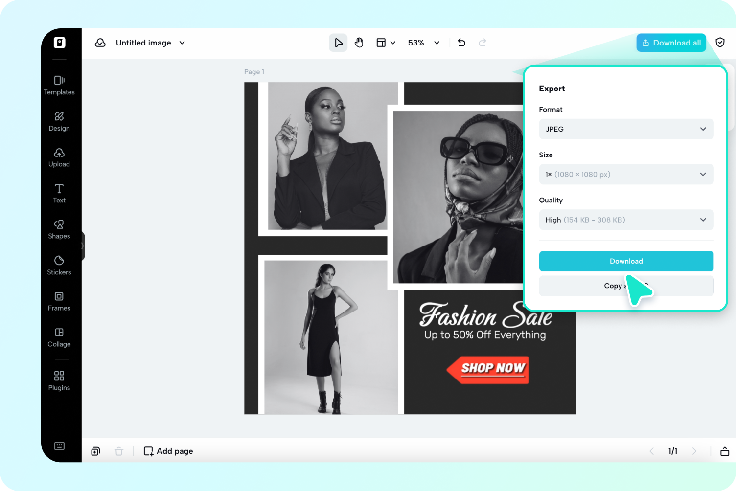 Export and share
