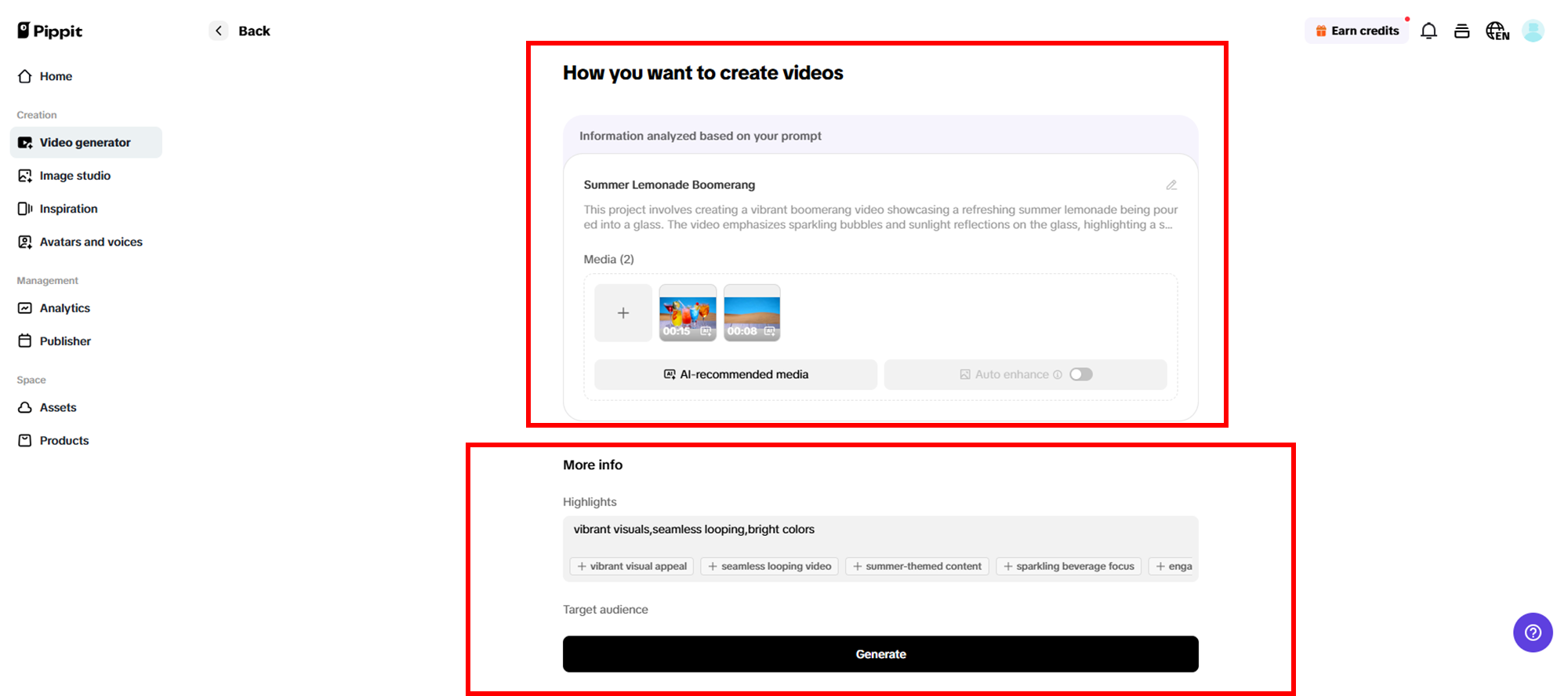 Buat video boomerang Anda