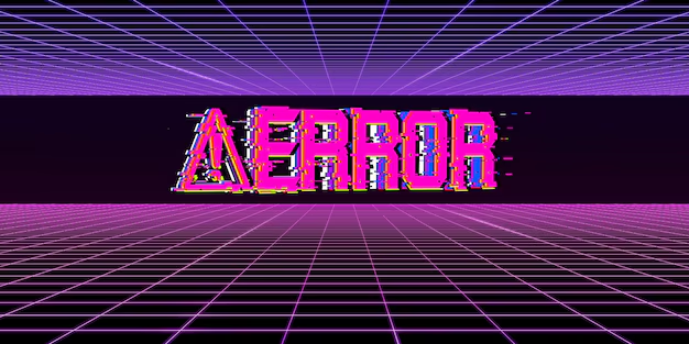 Neon colors, glitch effects, and 80s retro visuals