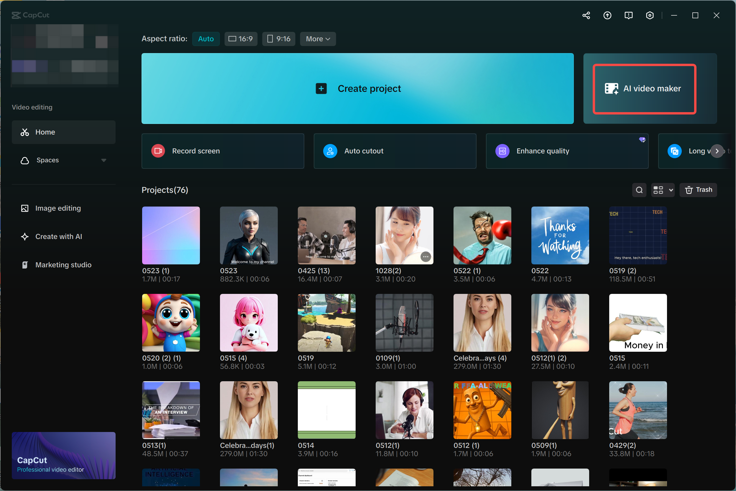 I-access ang AI video maker tool sa CapCut online video editor