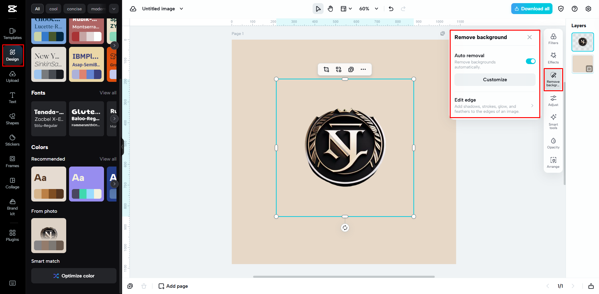 Personalizando o logotipo com o CapCut Web