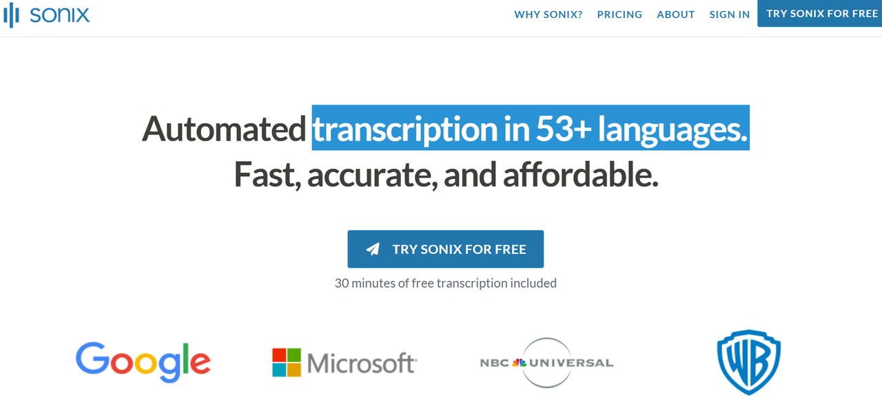 Sonix's interface