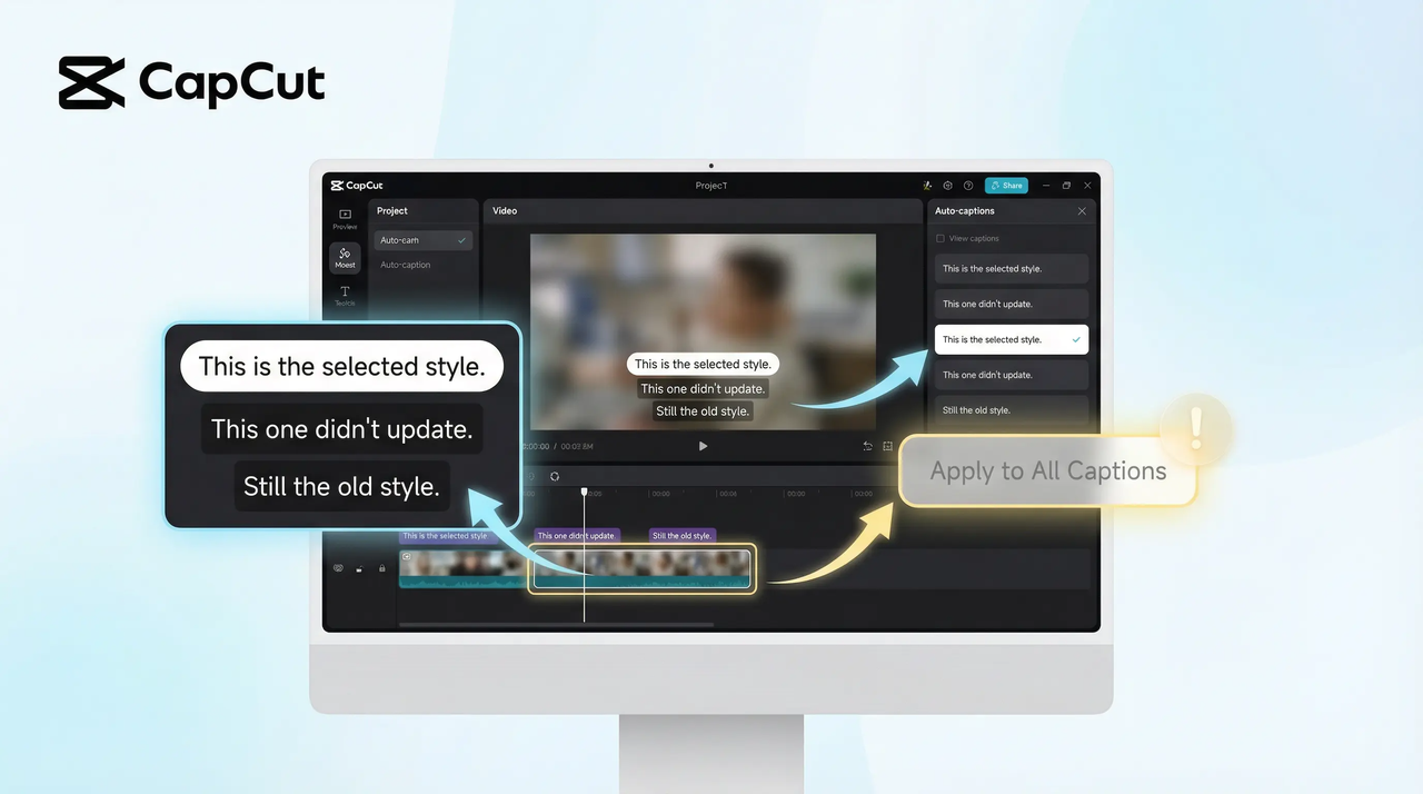 apply to all captions on CapCut