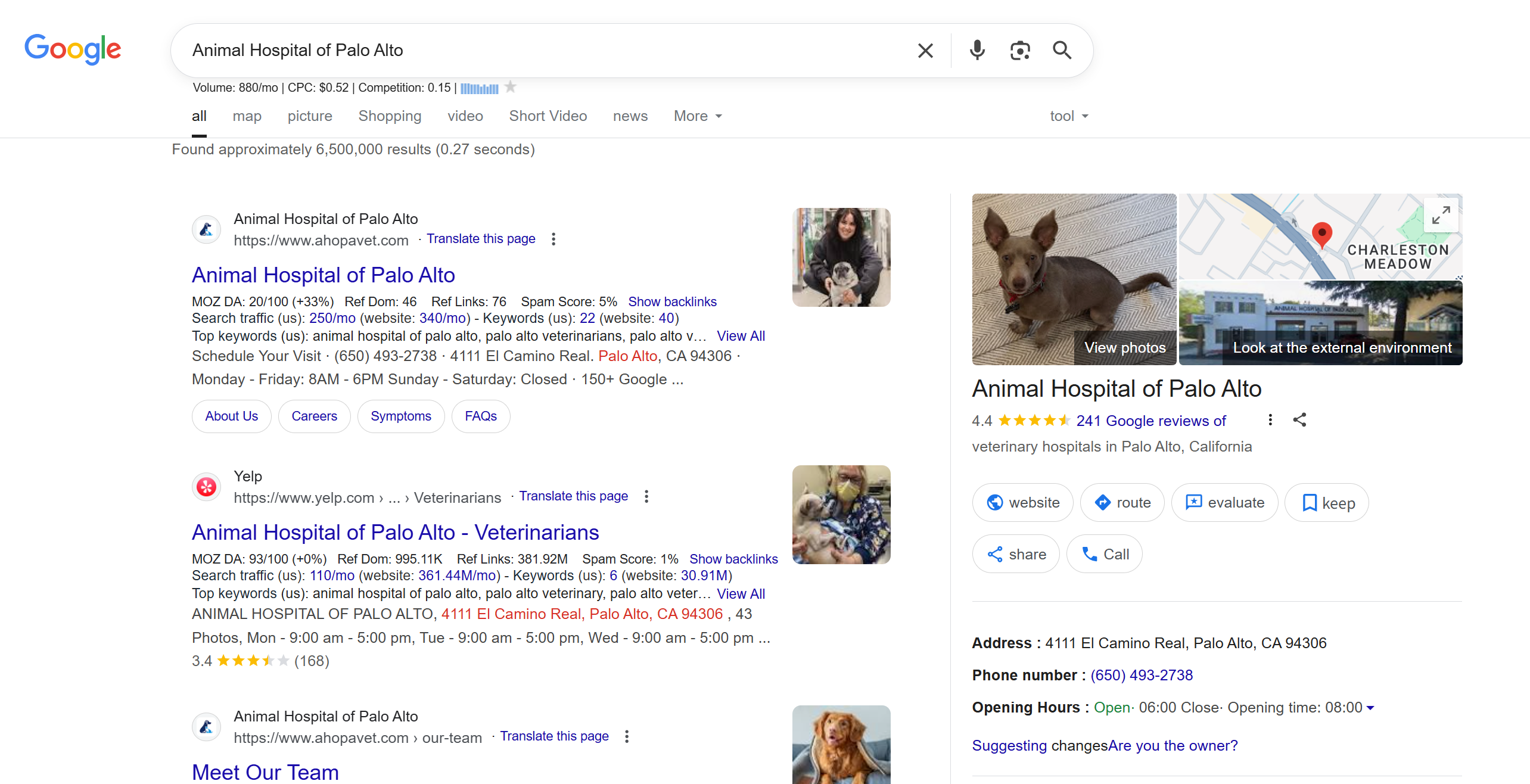 Zdjęcie przedstawiające Animal Hospital w Palo Alto Zdjęcie okładki profilu biznesowego Google