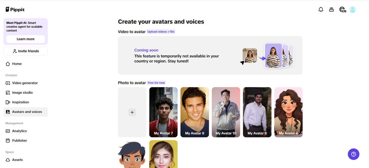 Avatar and voiceovers